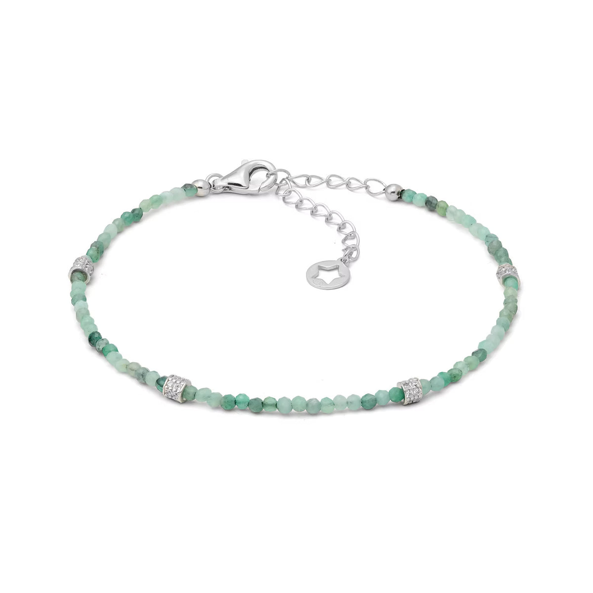 bracciale argento smeraldi e zirconi BRA 294 COMETE|bonini-gioielli