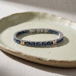 Bracciale COMETE Uomo Tyres Acciaio Rosé ceramica Blu Zirconi UBR 1249|bonini-gioielli