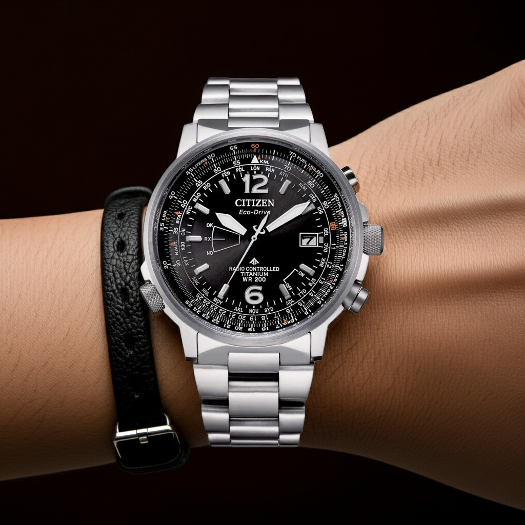 Orologio CITIZEN Radiocontrollato Pilot SuperTitanio CB0230-81E|bonini-gioielli