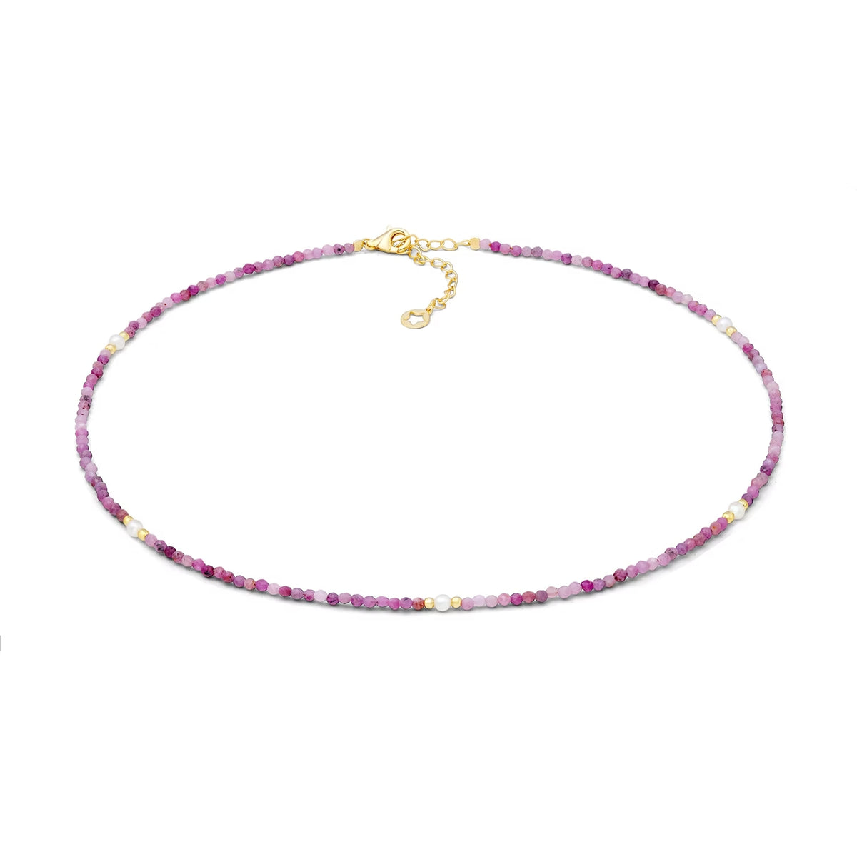 Girocollo argento dorato rubini e perline Gift & Colour GLA 291 COMETE|bonini-gioielli