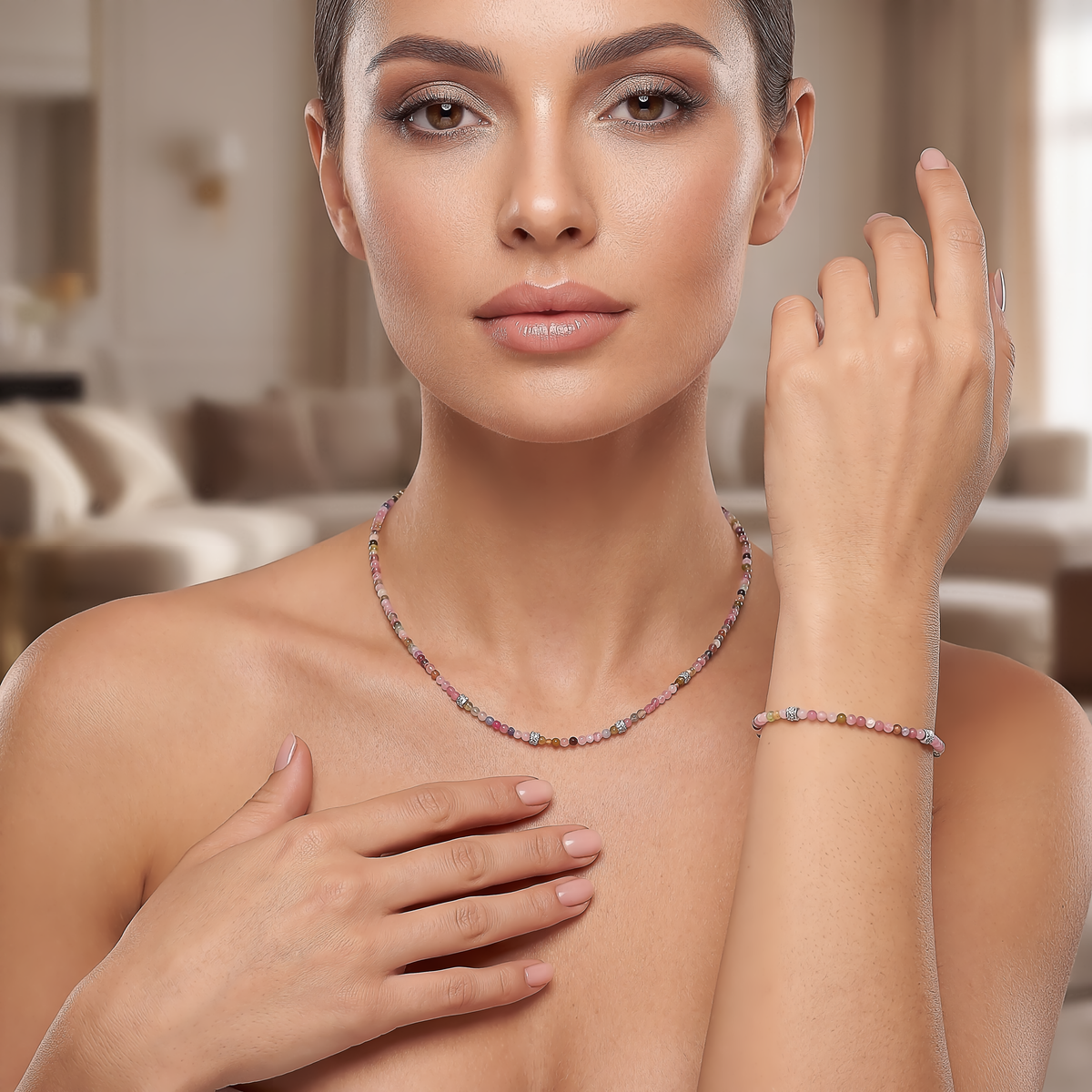 parure-girocollo-bracciale-argento-tormaline-zirconi-COMETE|bonini-gioielli