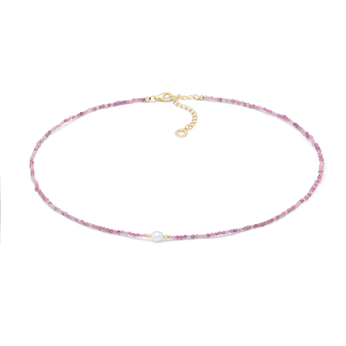 Girocollo argento dorato, rubino e perla Gift & Colour GLA 301 COMETE|bonini-gioielli
