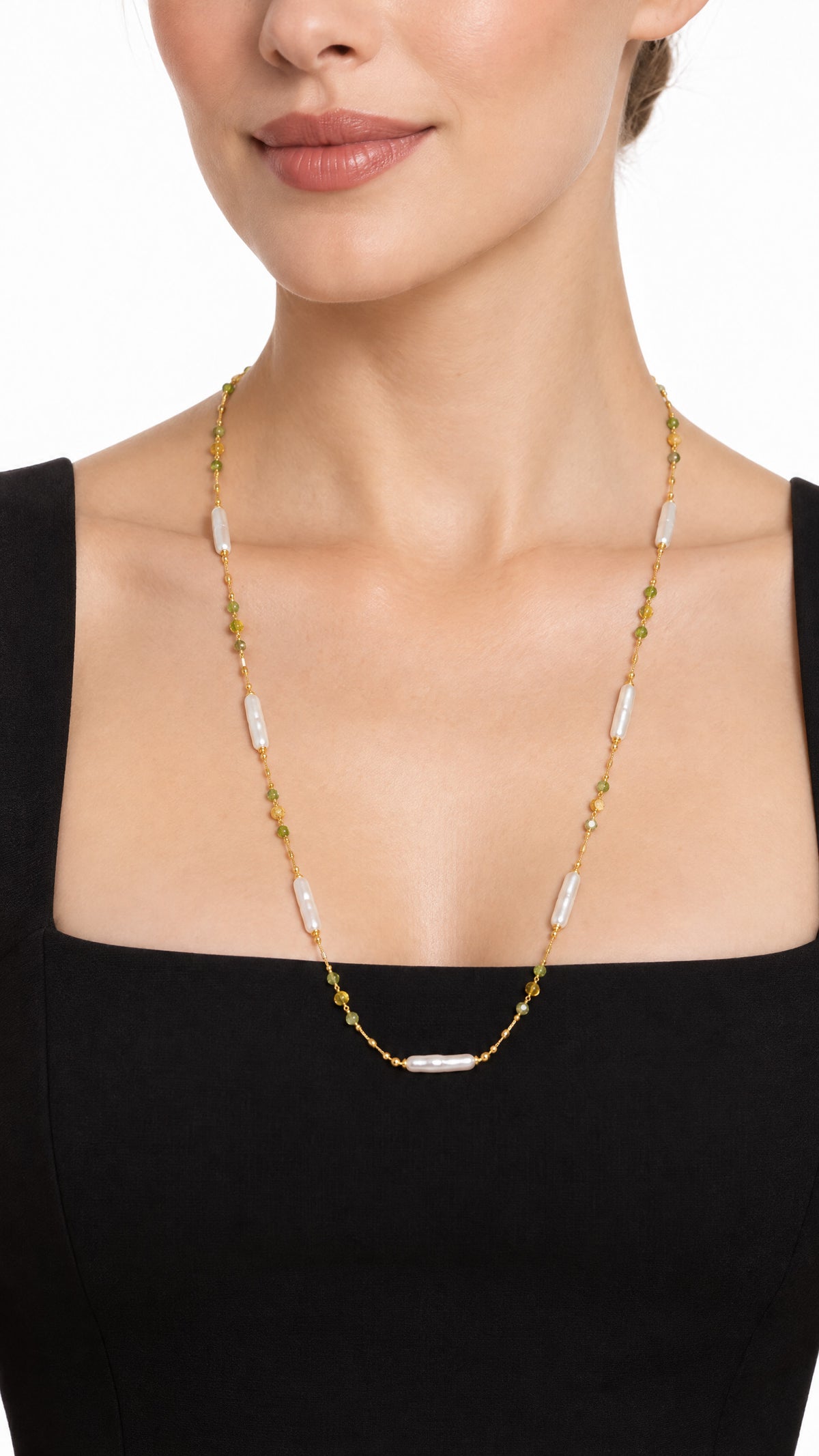 Collana lunga argento dorato perle lunghe Aura GLA 309 COMETE GIOIELLI|bonini-gioielli