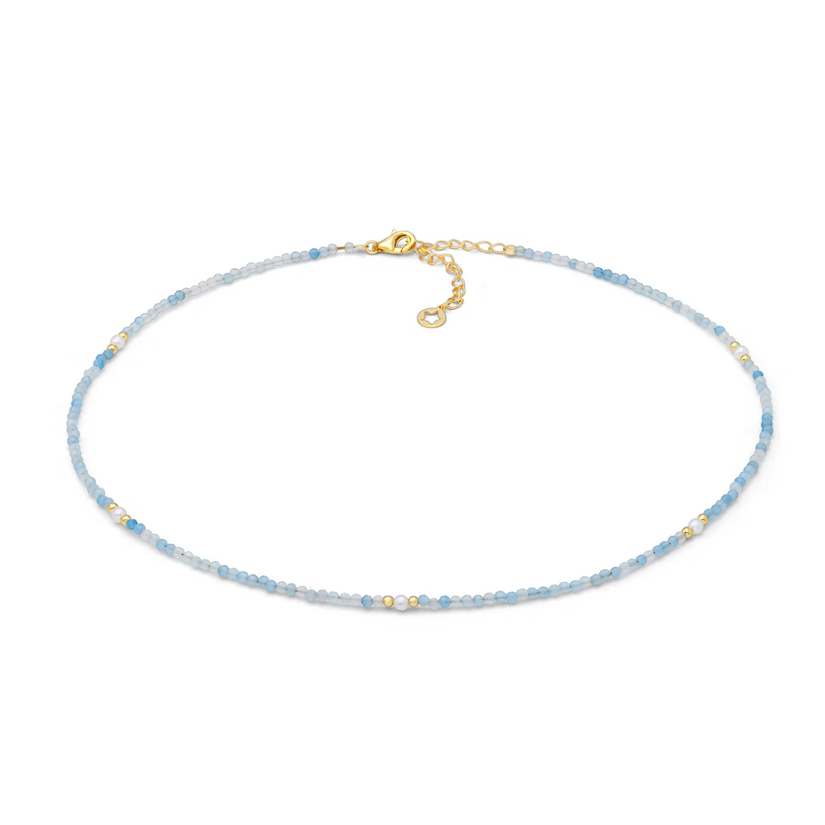 Girocollo argento dorato acquamarina e perline Gift & Color GLA 288 COMETE|bonini-gioielli