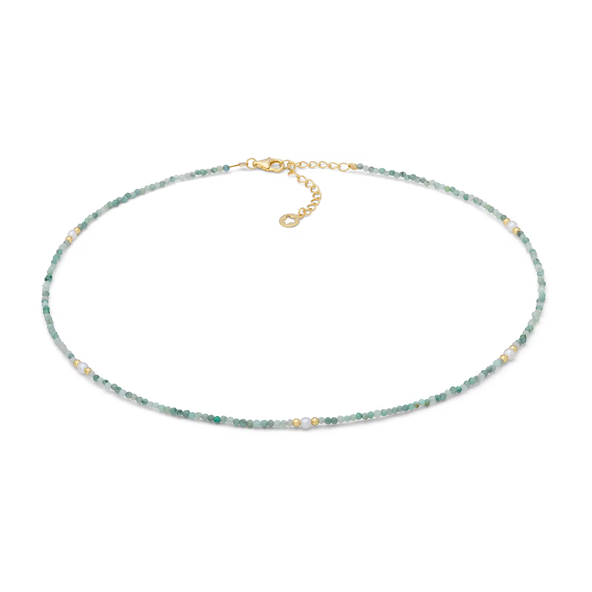 Girocollo argento dorato smeraldi e perline Gift&Color GLA 290 COMETE|bnini-gioielli