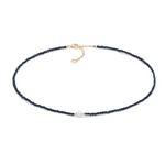 Girocollo argento dorato, zaffiri blu e perla Gift&Color GLA297 COMETE|bonini-gioielli
