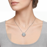 Girocollo Oro Bianco Rose di Diamanti COMETE GLB 1713|bonini-gioiellik