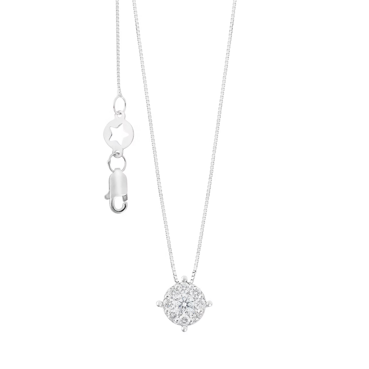 Girocollo Oro Bianco Rose di Diamanti COMETE GLB 1713|bonini-gioielli