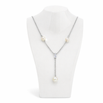 Girocollo oro bianco Diamanti e perla pendente SALVINI|bonini-gioielli