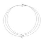 Girocollo Nude tre fili nylon, oro bianco e diamanti KGLB 1432 COMETE|bonini-gioielli