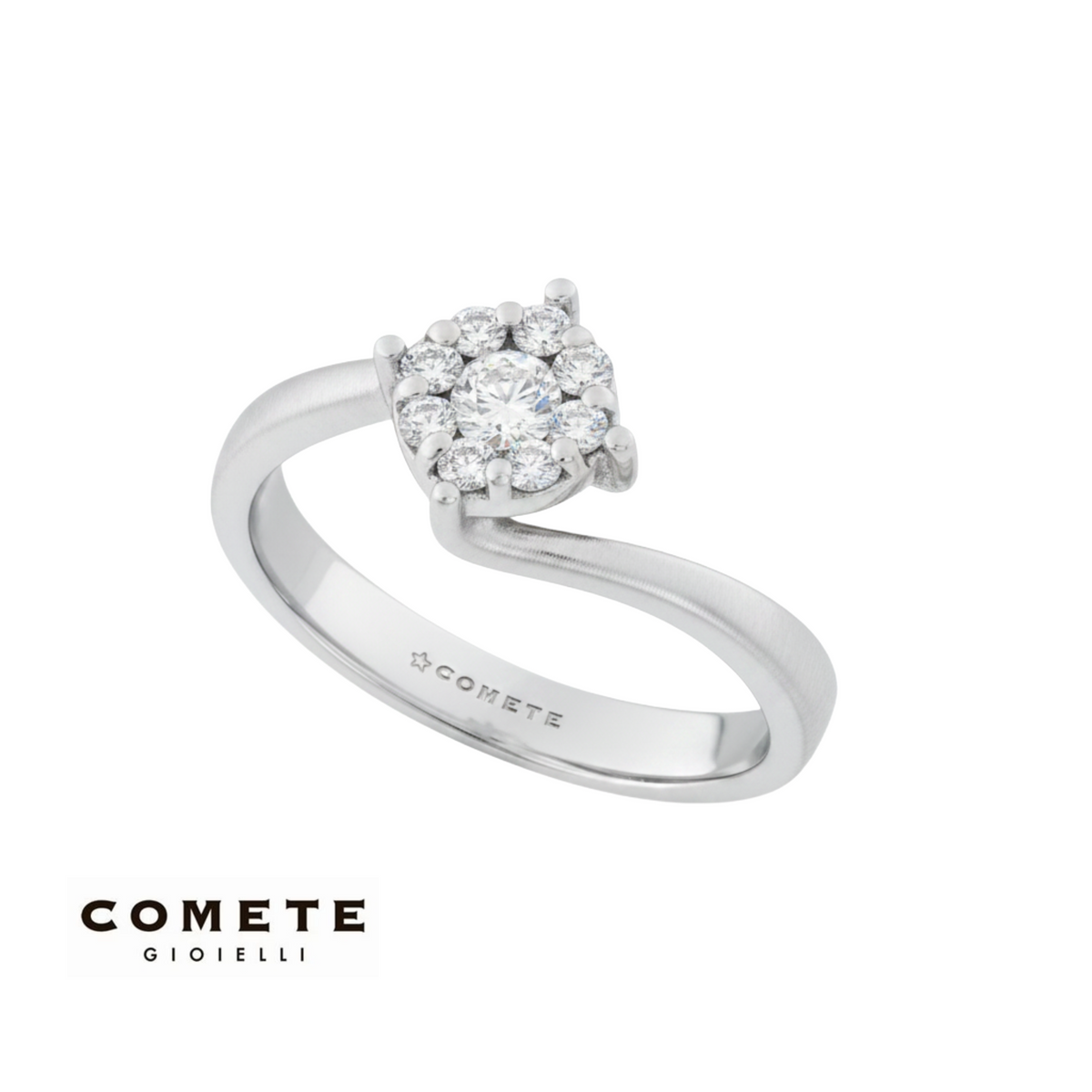 Anello oro bianco Rose di Diamante ANB 2758 COMETE|bonini-gioielli