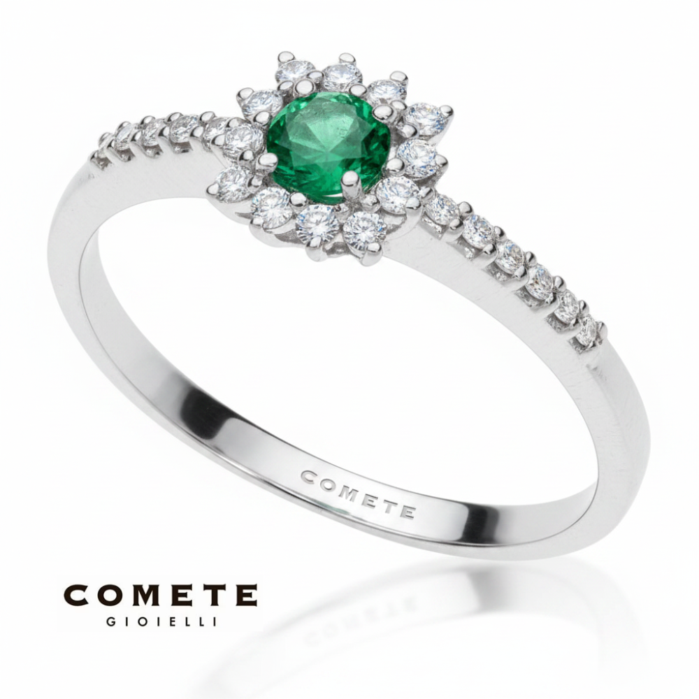 Anello Smeraldo e Diamanti Comete Contessa