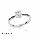 Anello Diamanti e Zaffiri Blu Lumière Comete|bonini-gioielli