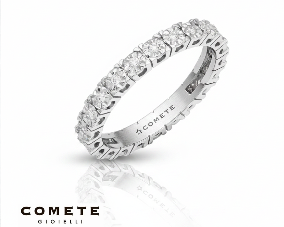 COMETE ANB 2683 White Gold Eternity Diamond Ring 
