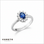 Anello Zaffiro Blu e Diamanti Regina di COMETE GIOIELLI|bonini-gioielli