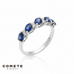 Fedina Diamanti Zaffiri Blu in Oro Bianco COMETE|bnini-gioielli