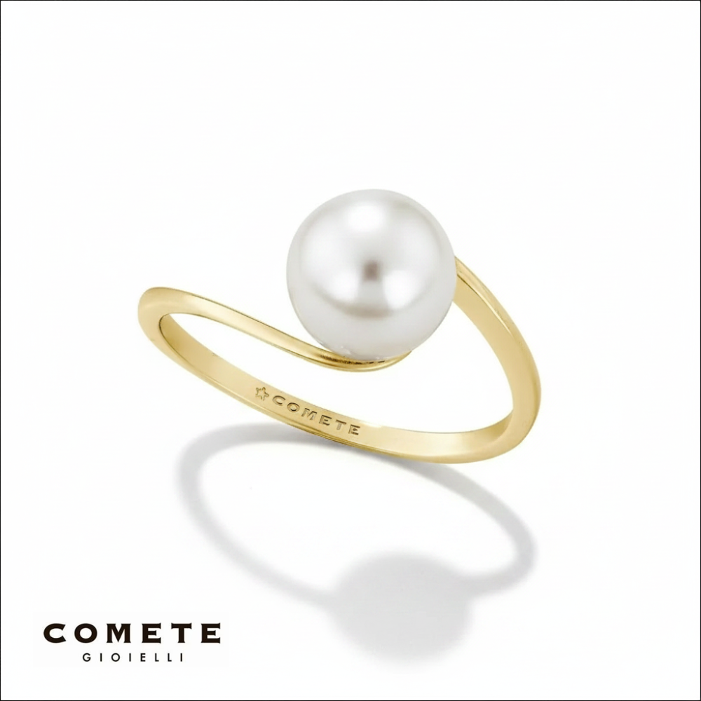 Anello Oro Giallo e perla coltivata 7,5/8 mm COMETE ANP 417 G|bonini-gioielli
