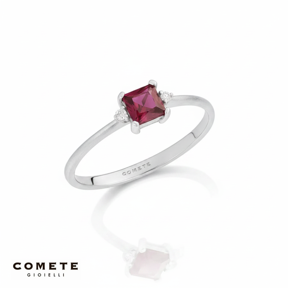 Anello Oro bianco Rubino e Diamanti COMETE ANB 2707|bonini-gioielli