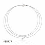 Girocollo Nude tre fili nylon, oro bianco e diamanti KGLB 1432 COMETE|bonini-gioielli