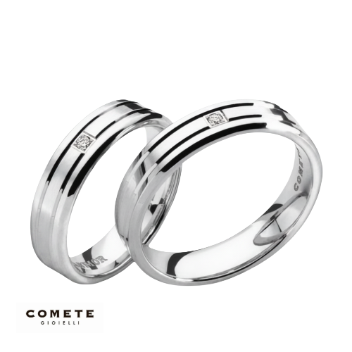 Fede Oro Bianco e Diamante COMETE Tristano e Isotta|bonini-gioielli