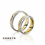 Fede Oro Bianco e Giallo con Diamante Comete Gioielli|bonini-gioielli