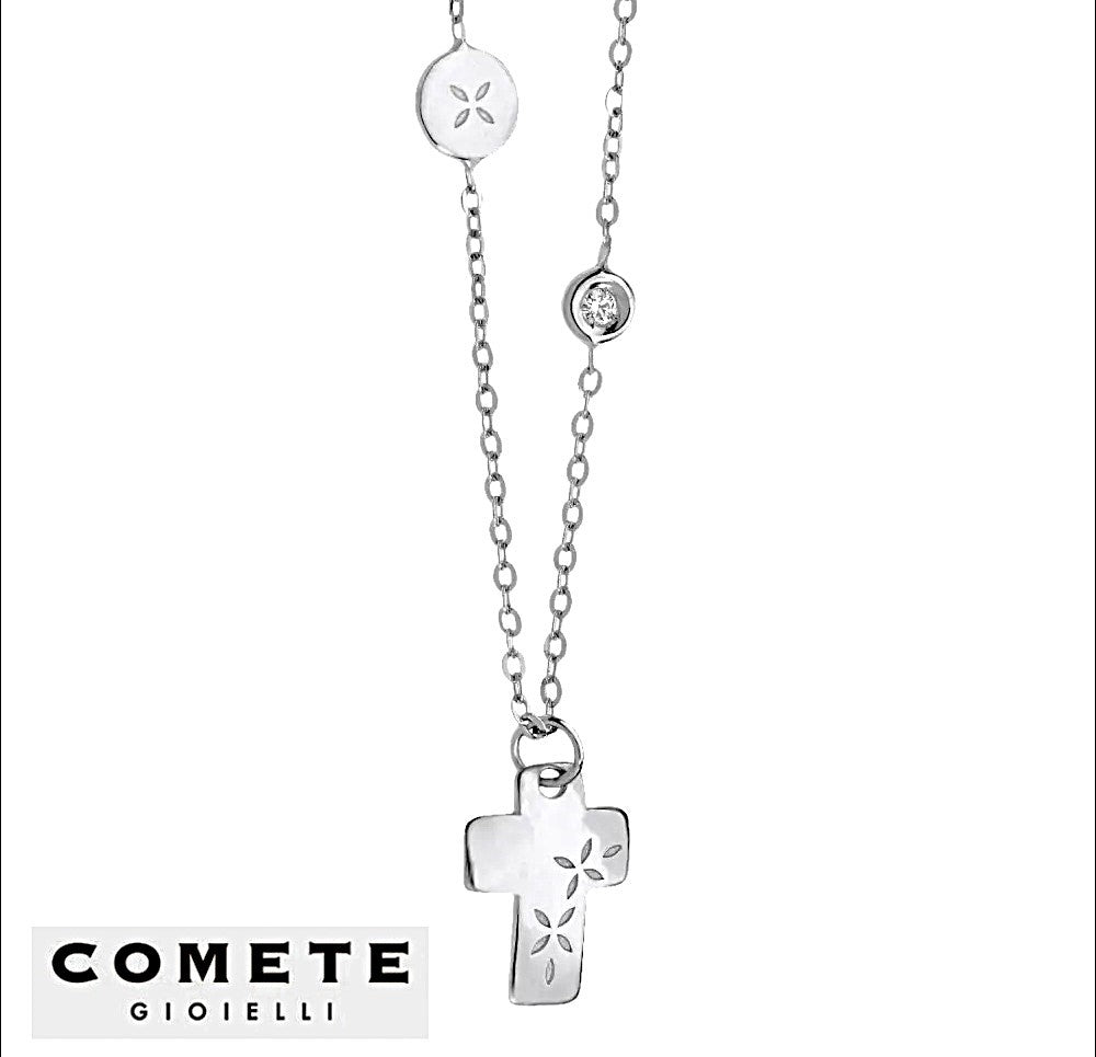 Collana Croce Oro e Diamanti COMETE GIOIELLI|bonini-gioielli