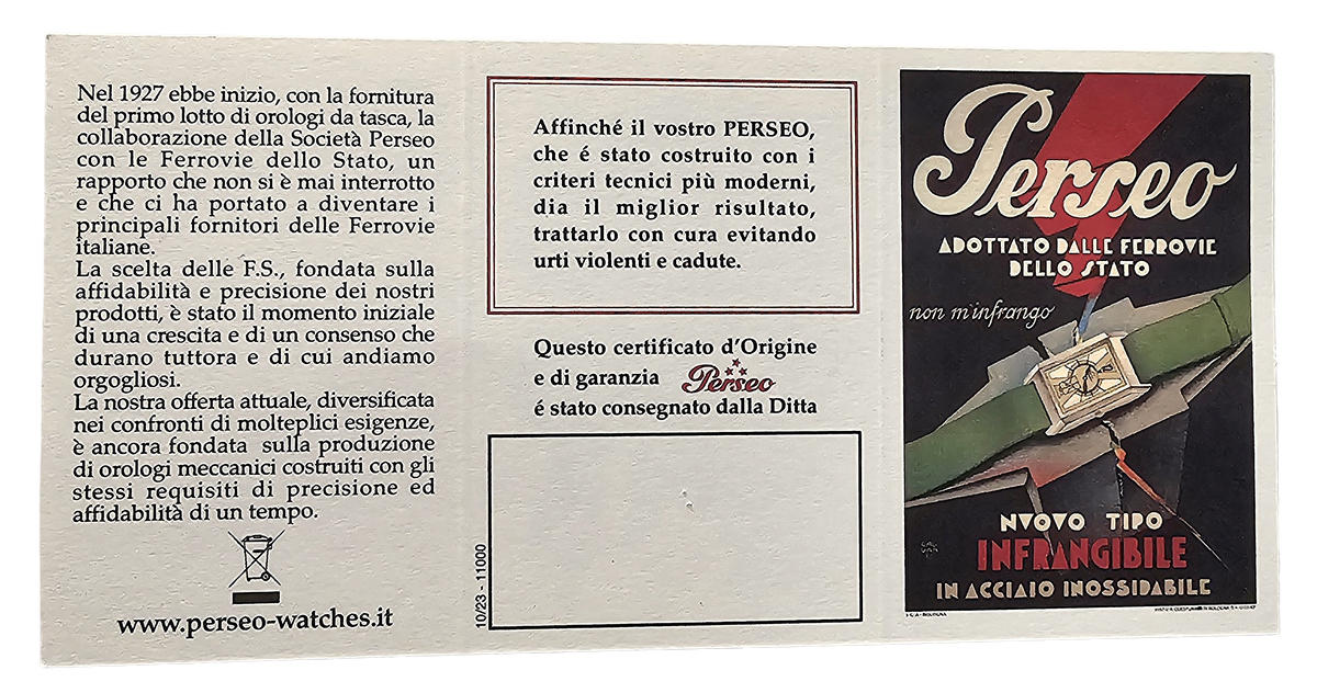 Orologio da tasca meccanico acciaio PERSEO con catena|bonini-gioielli