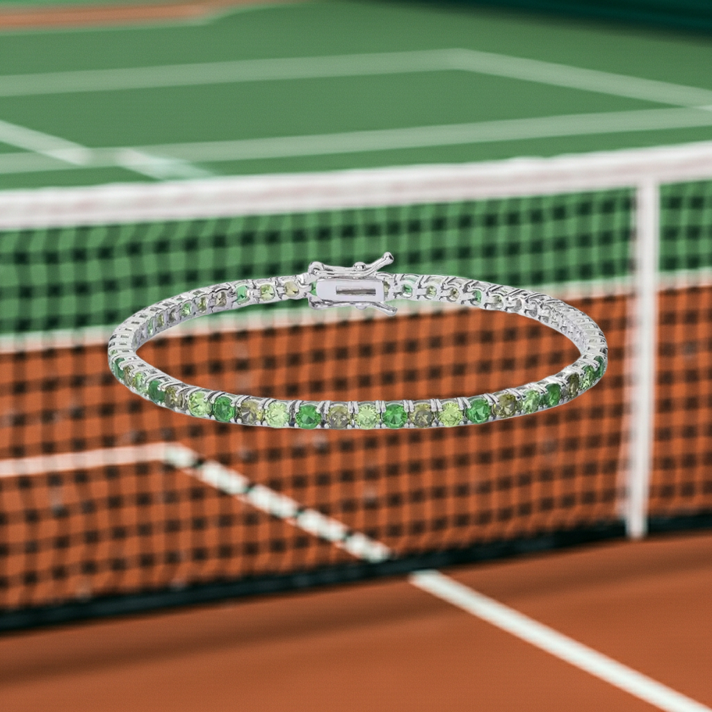 Bracciale Tennis Argento Zirconi verdi e Peridoto COMETE BRA 266