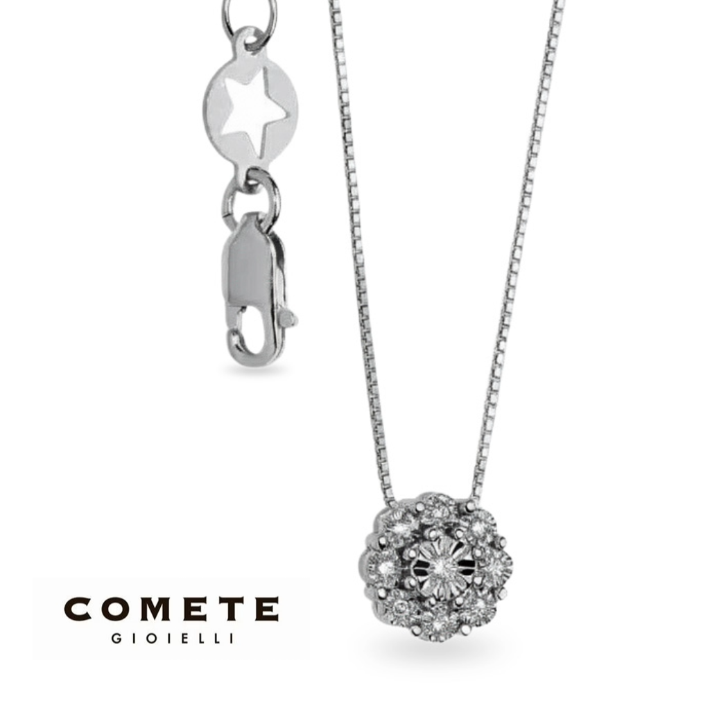 Collana Oro Bianco e Diamanti COMETE GLB 1624|bonini-gioielli