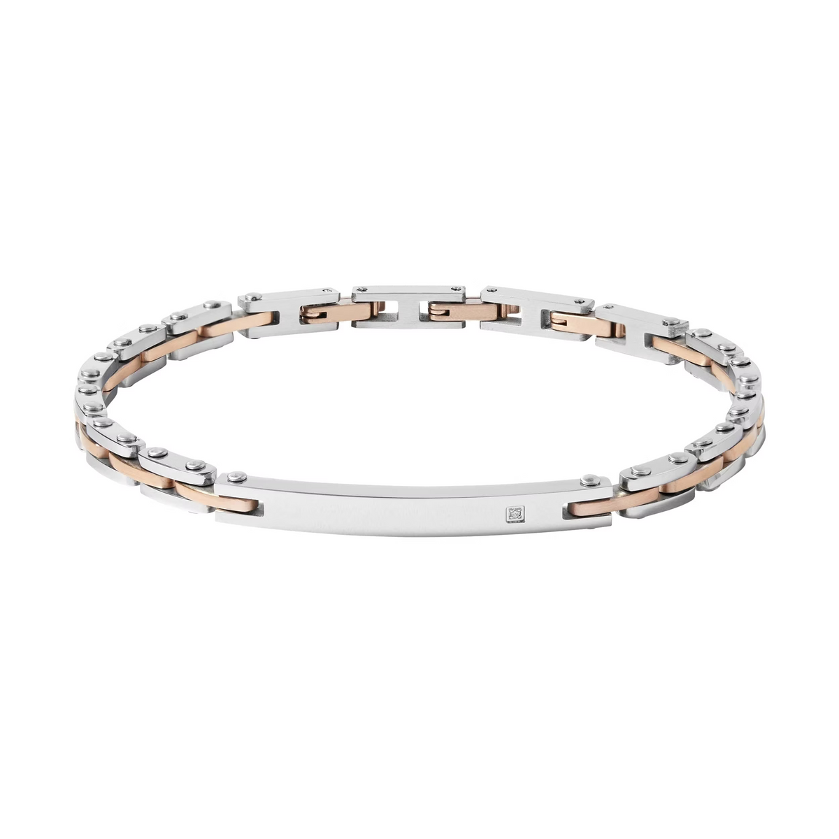 Bracciale uomo COMETE acciaio, PVD rosé, zircone Suits UBR 1081|bonini-gioielli