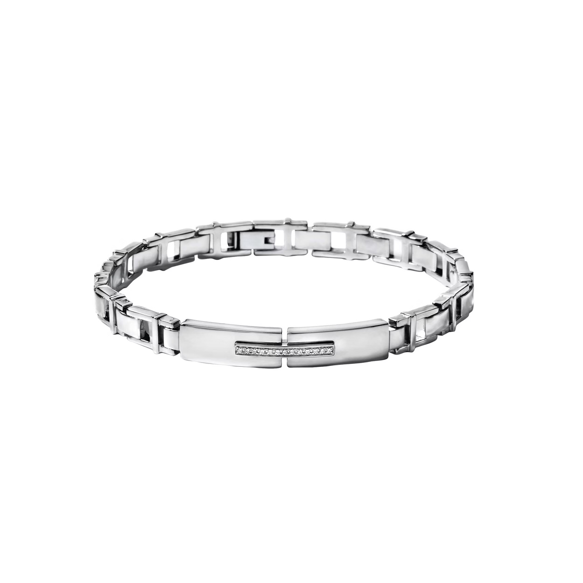 Bracciale uomo COMETE acciaio e diamanti UBR 366 Diamonds Label|bonini-gioielli