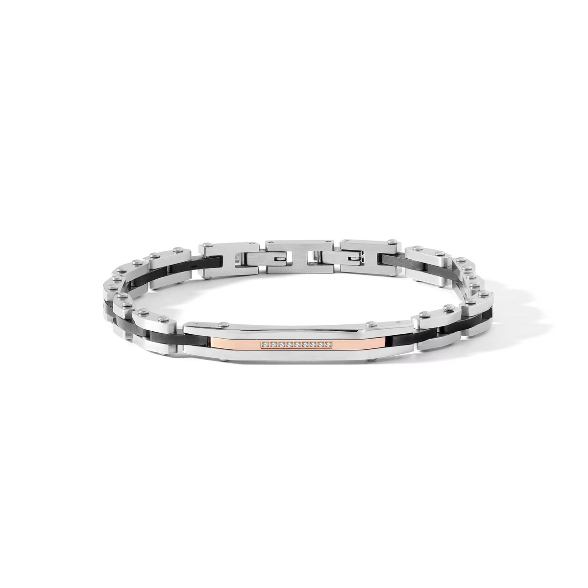 Bracciale uomo COMETE acciaio, PVD e diamanti Diamonds Label UBR 1284|bonini-gioielli