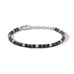 Bracciale Uomo acciaio PVD giallo ematite nera Mineral UBR 1327 COMETE|bonini-gioielli