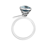 Anello in acciaio donna con topazio azzurro ovale brillante