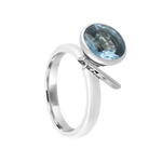 Anello in acciaio con pietra ovale blu turchese Bliss Donna