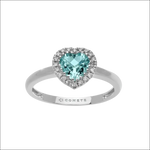 Anello acquamarina e diamanti COMETE GIOIELLI con gemstone a forma di cuore