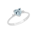 Anello Acquamarina e Diamanti COMETE GIOIELLI ANQ 300 con cuore in acquamarina e diamanti