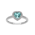 Anello acquamarina e diamanti COMETE GIOIELLI con gemstone a forma di cuore