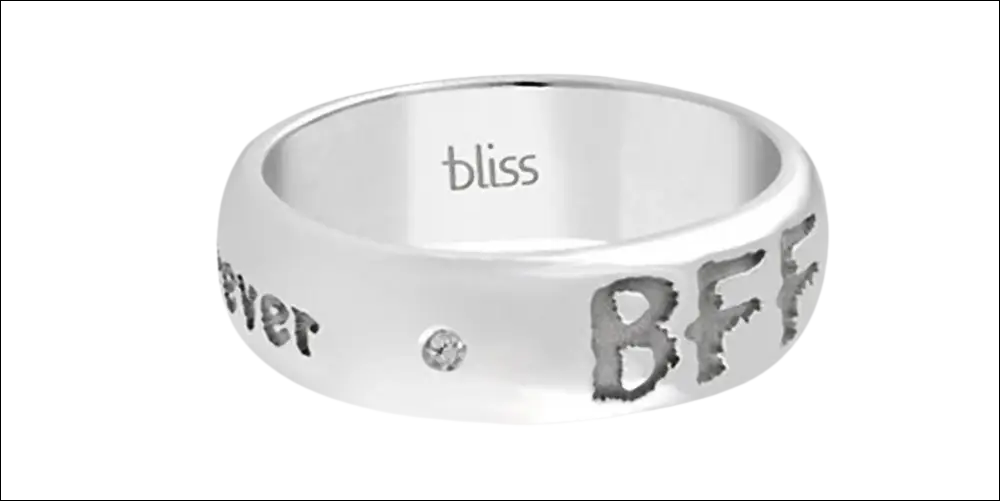 Anello in argento con incisioni BFF e forever, Fedina argento donna Best Friend Forever BLISS