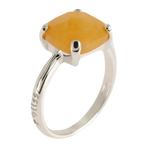 Anello in argento con pietra orange sfaccettata Gioielli Anello Argento e Giada Gialla Bliss