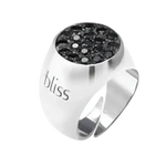 Anello Argento Hevita BLISS con Zirconi Neri, anello in argento con pavé di pietre nere