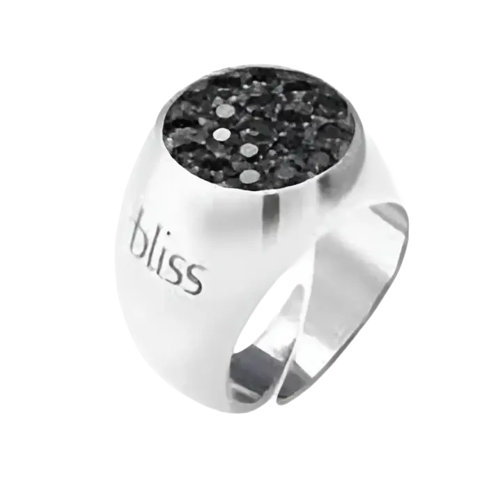 Anello Argento Hevita BLISS con Zirconi Neri, anello in argento con pavé di pietre nere