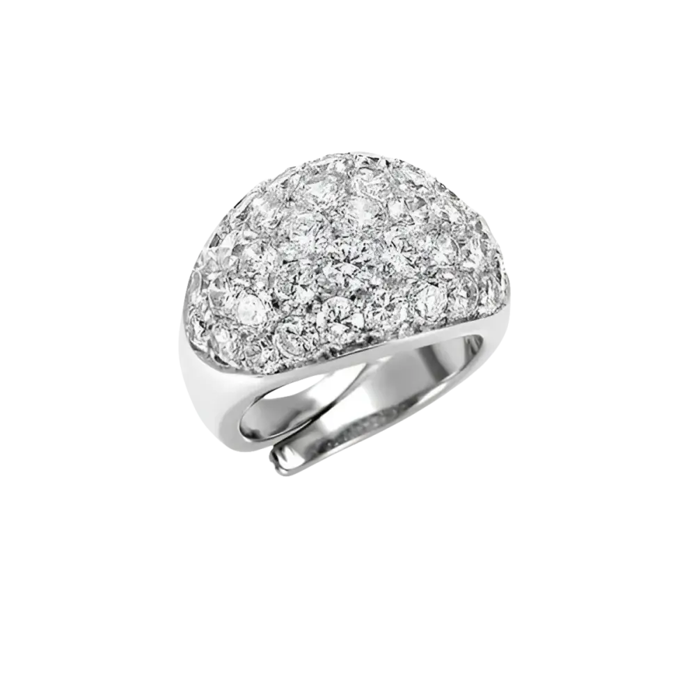 Anello Argento Zirconi Bianchi Collezione Blossom BLISS con anello in oro bianco e diamanti