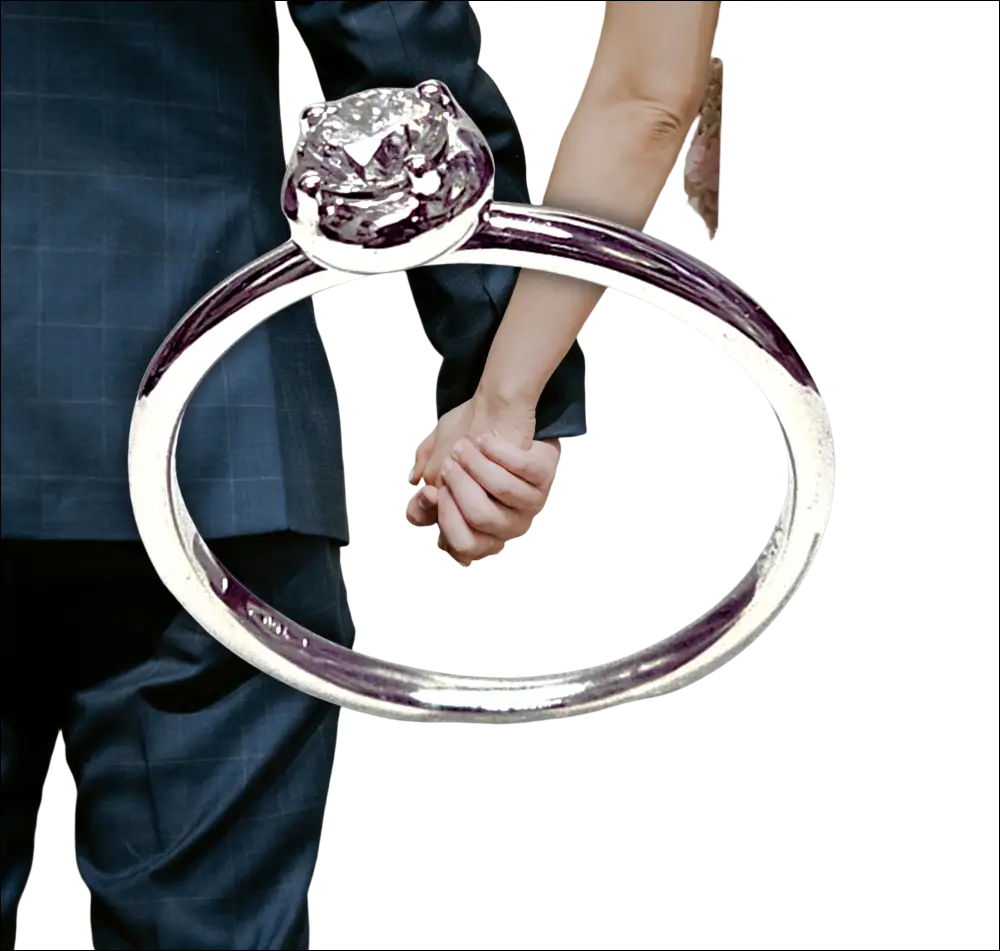 Anello Bliss Oro Bianco e Diamante 0.30 ct, elegante solitaria argento con gemma sfaccettata