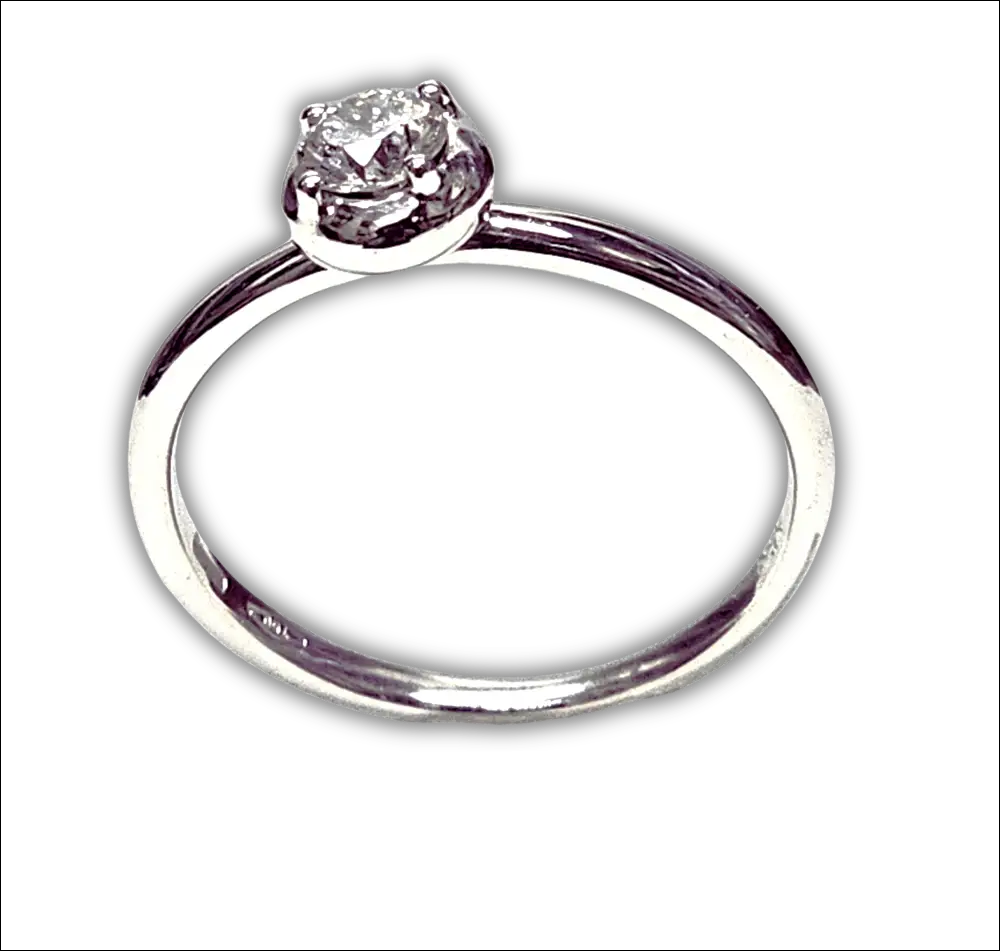 Anello Bliss Oro Bianco e Diamante 0.30 ct platino solitario rotondo a 4 griffe
