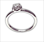 Anello Bliss Oro Bianco e Diamante 0.30 ct platino solitario rotondo a 4 griffe