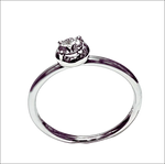 Anello Bliss Oro Bianco e Diamante 0.30 ct, elegante solitario argento con diamante scintillante