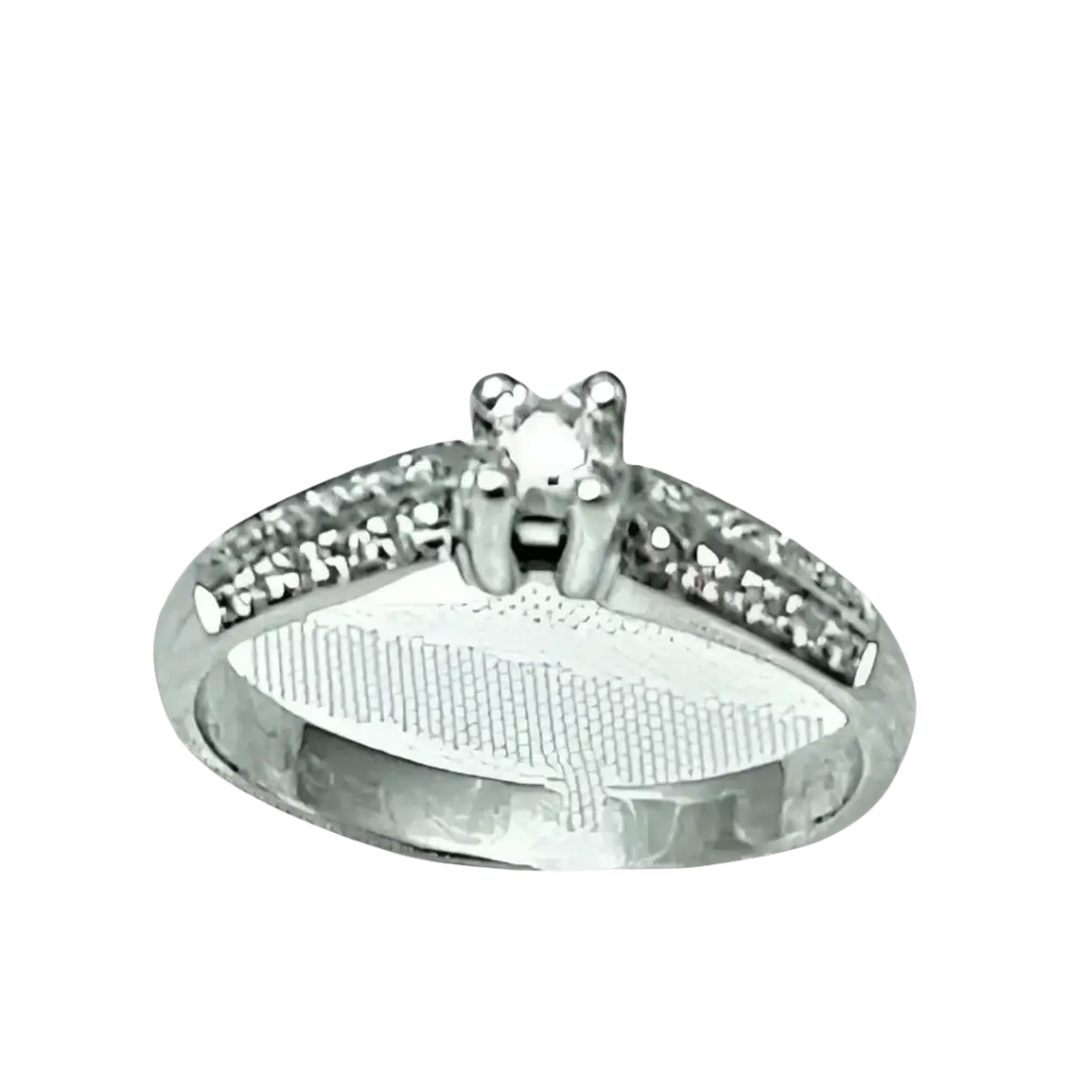 Anello da fidanzamento in oro e diamanti UNOAERRE con diamante argento brillante