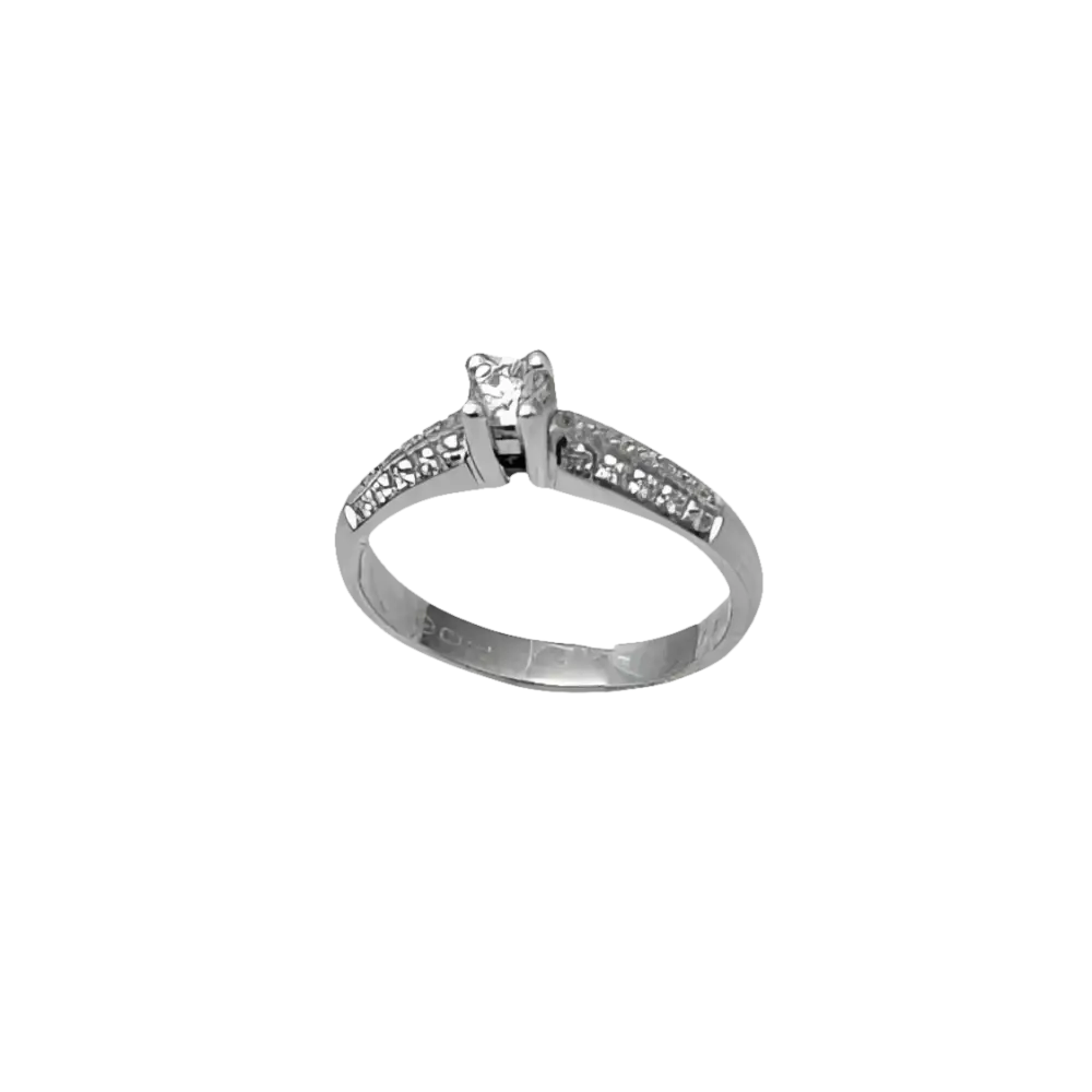 Anello da fidanzamento in oro e diamanti UNOAERRE con diamante centrale