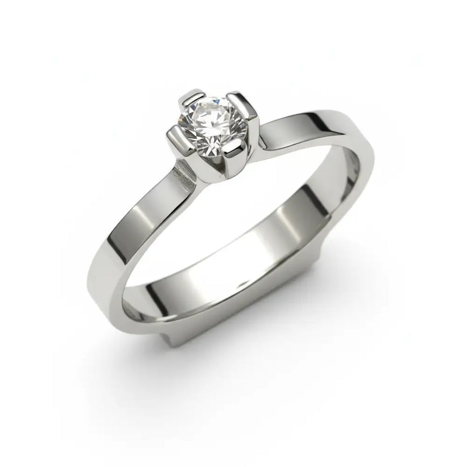 Anello da Fidanzamento Oro Bianco 750/1000 e Diamante ct 0.28 UNOAERRE|bonini-gioielli